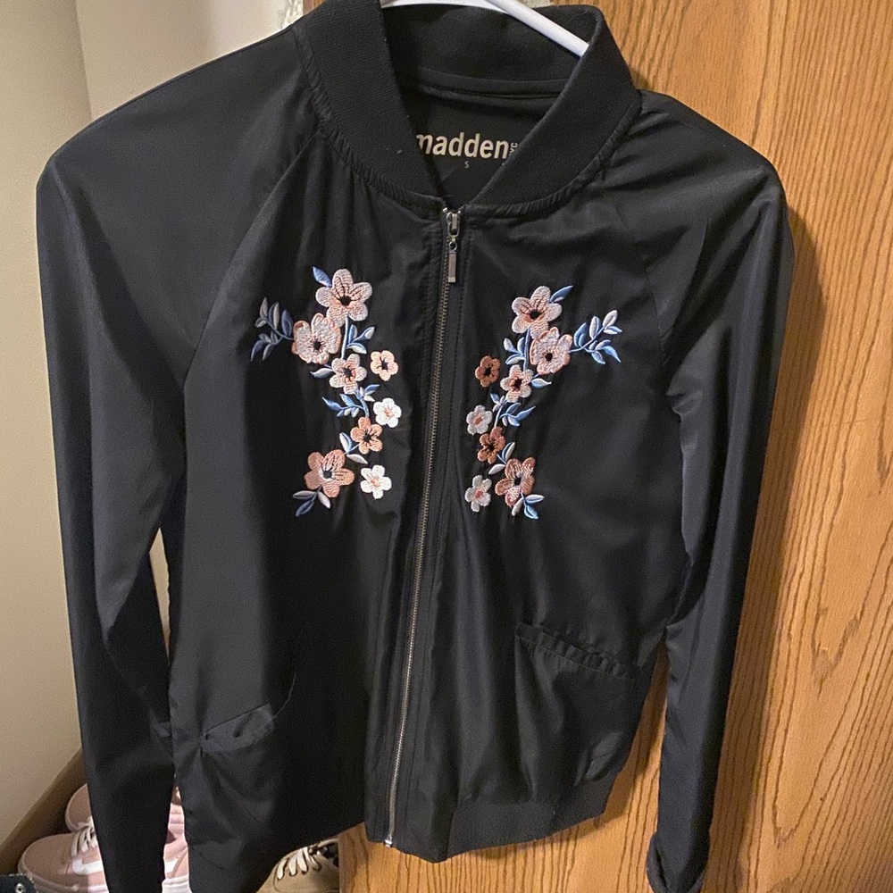Madden silky black embroidered jacket